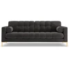 Image de Cosmopolitan Design - Canapé Velours Bali 3 Places gris foncé - 177x92x75 cm OS