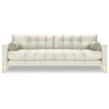 Image de Cosmopolitan Design - Canapé velours bali 4 places beige clair - 217x92x78 cm OS