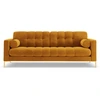 Image de Cosmopolitan Design - Canapé Velours Bali 4 Places jaune - 217x92x75 cm OS