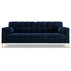 Image de Cosmopolitan Design - Canapé Velours Bali 4 Places bleu roi - 217x92x75 cm OS
