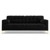 Image de Cosmopolitan Design - Canapé Velours Bali 4 Places noir - 217x92x75 cm OS