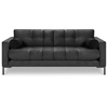 Image de Cosmopolitan Design - Canapé velours bali 2 places gris foncé - 152x92x75 cm OS