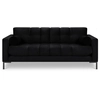 Image de Cosmopolitan Design - Canapé velours bali 2 places noir - 152x92x75 cm OS