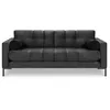 Image de Cosmopolitan Design - Canapé velours bali 3 places gris foncé - 177x92x78 cm OS