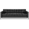 Image de Cosmopolitan Design - Canapé velours bali 4 places gris foncé - 217x92x78 cm OS