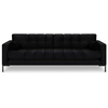 Image de Cosmopolitan Design - Canapé velours bali 4 places noir - 217x92x78 cm OS