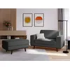 Image de Mazzini Sofas - Pouf velours Hebe 1 place Gris Foncé - 86x60x43 OS