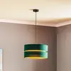 Image de Suspension Euluna Duo vert/doré Ø40cm à 1 lampe
