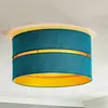 Image de Duolla Plafonnier Duo en textile, turquoise/doré, Ø40cm