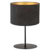 Image de Euluna Lampe à poser Golden Roller (Moderne) en Noir Textile e. a. pour Salon & Salle manger (1 lampe,à E14), textile
