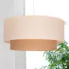 Image de Duolla Suspension Boho, écru/marron, Ø 60 cm, tissu
