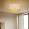 Image de Duolla Plafonnier Boho, crème/bois, Ø 60 cm, tissu/rotin