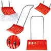 Image de KADAX Pelle à Neige en Plastique dotée d'une Ferrure en Aluminium, Outil de Déneigement Robuste et Efficace avec Roues et Manche en Métal (Orange Vif)