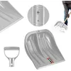 Image de KADAX Pelle à neige de 49 cm de large, pelle à neige sans manche, pelle à neige, pelle à neige en plastique, pelle à neige (1, argent avec bord en aluminium)