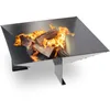 Image de KADAX Foyer de Jardin, bac à feu, Barbecue, bacs à feu, feu de Jardin, Four de terrasse en Acier, cheminée de Jardin à Trois Pieds, Corbeille à feu, Fire Pot, Foyer (56cm, carré)