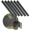 Image de KADAX Lot de 6 rails de serrage pour bandes brise-vue, clips de fixation en plastique, bandes de serrage, clips pour film de clôture, clips d'extrémité (lot de 6, noir)