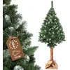 Image de KADAX Sapin de Noël Artificiel sur Un Tronc de 180 cm, Sapin de pin Ø env. 80 cm avec Pointes enneigées, 25 Branches et 9 couronnes d'arbres, Arbre de Noël en PVC (rêves de Diamant de 180 cm)