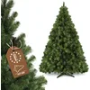 Image de KADAX Sapin de Noël artificiel en plastique PVC avec support, arbre de décoration, arbre avec 295 branches (elfe de Noël 180cm) Naturel