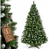 Image de KADAX Sapin de Noël artificiel 180 cm avec givre et pommes de pin, vert, 391 branches, Ø env. 110 cm, pin sylvestre en PVC avec support en plastique (Renne 180cm)