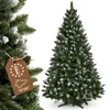 Image de KADAX Sapin de Noël 220 en Film PVC, Pin de Diamant avec Billes argentées et Pneu de Givre, Sapin de Noël Artificiel avec 535 Branches, Sapin avec Support en Plastique Ø env. 110 cm