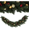 Image de KADAX Guirlande de pin, guirlande décorative, guirlande de sapin de 112 cm de long, guirlande de Noël artificielle en film PVC, décoration de cheminée, décoration de Noël (Vixen)