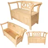 Image de KADAX Banc de Jardin   119 x 45 x 73 cm   en Panneau de Fibres de Bois   avec Espace de Rangement et Dossier   Résistant aux intempéries   pour Jardin, Balcon   Naturel