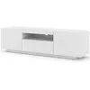 Image de Aura - Armoire basse Hi-Fi pour TV - 150 cm - Universelle - À suspendre ou à poser - Sans LED - Blanc mat