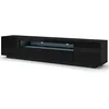 Image de BIM Furniture Meuble TV Aura avec 3 Portes en Bois avec LED - Noir Brillant - L 200 X P 37 X H 36-42 Cm