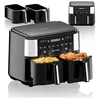 Image de VERTENZ Taste 90 Friteuse à Air Chaud | Airfryer 9L | Deux Paniers Double Chambre | 8 Menus Automatiques | 2600 W | Dual Cook | Sync Finish | Panier de Friture Antiadhésif | 200°C | Noir
