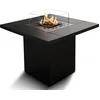 Image de Planika Square Brasero de Table avec Hosse de Protection - Cheminée de Jardin - Chauffage d'Appoint Gaz - Foyer Décoratif - Forme Carré - Plateau de Table Carré - Noir