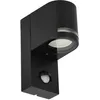 Image de EDO Applique Murale Exterieur avec Détecteur de Mouvement SENSOR VIRA, Lampe Murale en Aluminium Noir IP54 pour Eclairage Exterieur, Douille GU10 Max. 1x35 Watt, Idéale pour Ampoules LED - EDO777376