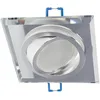 Image de EDO Spot Encastrable Carré Orientable CRYSTAL R Argent - Applique Plafond Intérieur en Verre Trempé - Compatible avec Ampoule GU10 - Luminaire Encastré pour Salon, Cuisine, Bureau