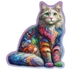 Image de WOODEN.CITY Puzzle en bois 150 pièces - Chat doux avec 15 pièces en forme d'animal - 22,2 x 25,4 cm - Conçu et fabriqué en UE