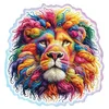 Image de WOODEN.CITY Puzzle en bois 150 pièces - Lion doux avec 15 pièces en forme d'animal - 19,1 x 19,7 cm - Conçu et fabriqué dans l'UE