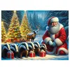 Image de WOODEN.CITY Puzzle de Noël en bois de 150 pièces - Père Noël et blaireaux avec 15 pièces festives - 26,7 x 19,1 cm - Conçu et fabriqué dans l'UE