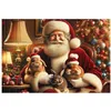 Image de WOODEN.CITY Puzzle en bois 500 pièces - Père Noël et lapins mignons avec 50 pièces en forme de Noël - 39,4 x 26,7 cm - Conçu et fabriqué dans l'UE