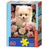 Image de Puzzle 60 Chiot de Poméranie dans Roses Castor