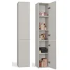 Image de CDF Meuble de Salle de Bain Colonne Haute Armoire de Rangement avec Portes Longues et Étagères Poteau pour Salle d'eau Buanderie Design Moderne 31 x 30 x 174 cm - Cachemire (Beige)