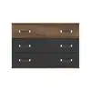 Image de Commode 3 tiroirs DOLCE COTTAGE coloris imitation chêne noir et chêne noble