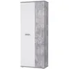 Image de Armoire à chaussures MISCA - Style contemporain effet béton et blanc mat - L 69 cm