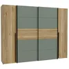 Image de DEINE TANTE EMMA NRGS82511-M748 NARAGO Armoire pour vêtements avec Portes coulissantes à Portes coulissantes Chêne NB. / Sauge Vert env. 270 x 210 x 61 cm