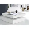 Image de Table basse plateau rotatif - Carré Blanc brillant - 78 x 78 x 36 cm - COFFEE