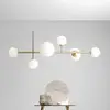 Image de ALDEX Suspension Joel, laiton/blanc, à 6 lampes