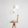 Image de ALDEX Suspension Joel, laiton/blanc, à 4 lampes