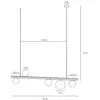 Image de ALDEX Suspension Garda 5, linéaire, métal, verre, noir, à 5 lampes