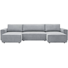 Image de Canapé d'angle convertible 5 places BOBOCHIC NIHAD coloris gris clair