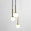 Image de SIGMA Suspension Daisy, à 3 lampes, dorée/blanche/noire, verre