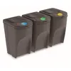 Image de Prosperplast Lot de 3 cubes de recyclage 105 l Sortibox en plastique gris 3 x 35 l