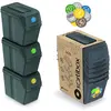 Image de Prosperplast Set de 3 bacs de recyclage d'une capacité de 60 litres à compartiments de couleur grise 39x23x33 cm