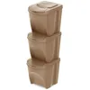 Image de KEDEN Sortibox Lot de 3 poubelles pour le recyclage avec rabat 25L chacun 39x29x45 cm